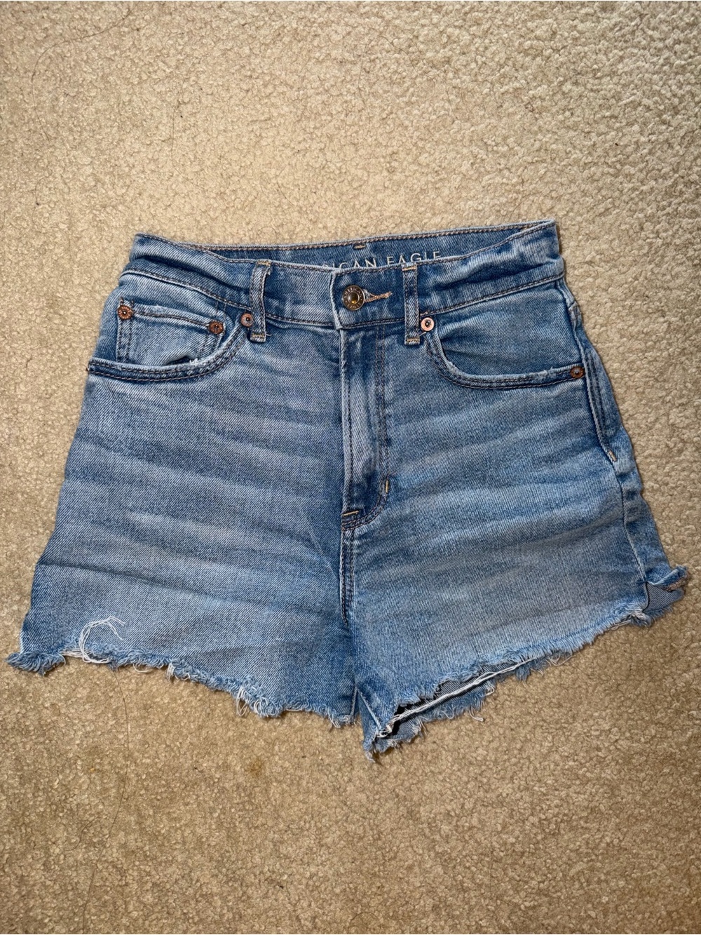 high-rise denim shorts